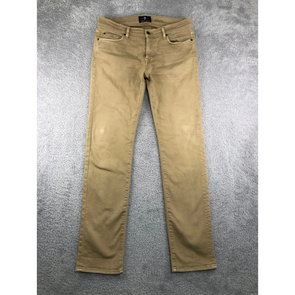 7 For All Mankind Jeans Men 34x34 Brown Slimmy Luxe Performance